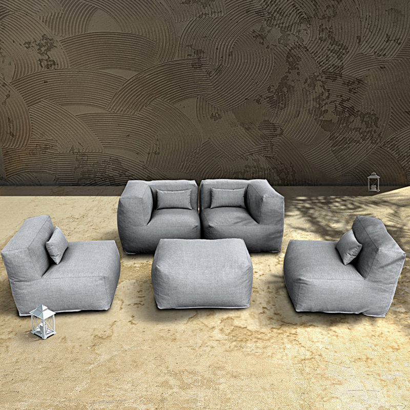 Breya 4 - Person Patio Conversation Set, Dark Gray