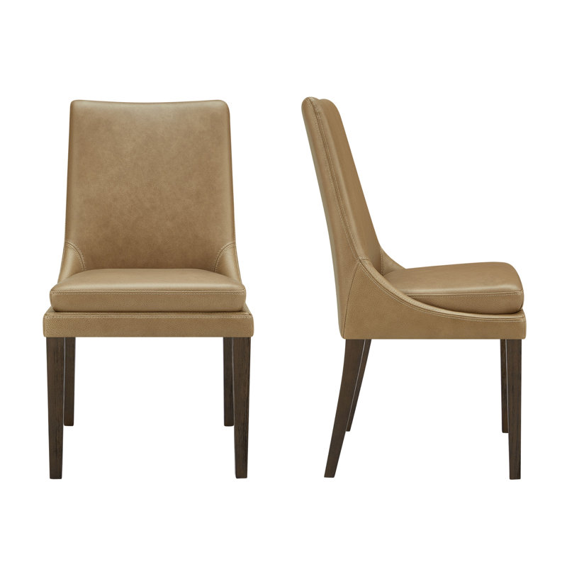 Chaise d'appoint en cuir Niara, Cuir véritable brun