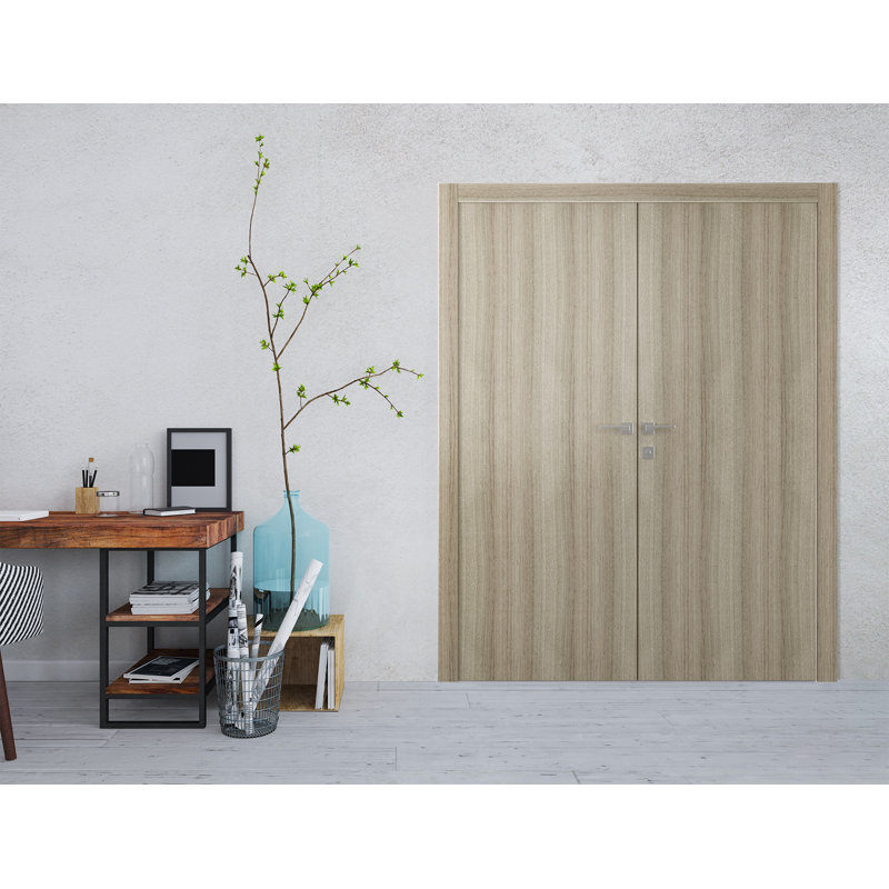 Porte standard double en bois manufacturé Optima 2U, Shambor, 63,5 po x 79,37 po, Réversible