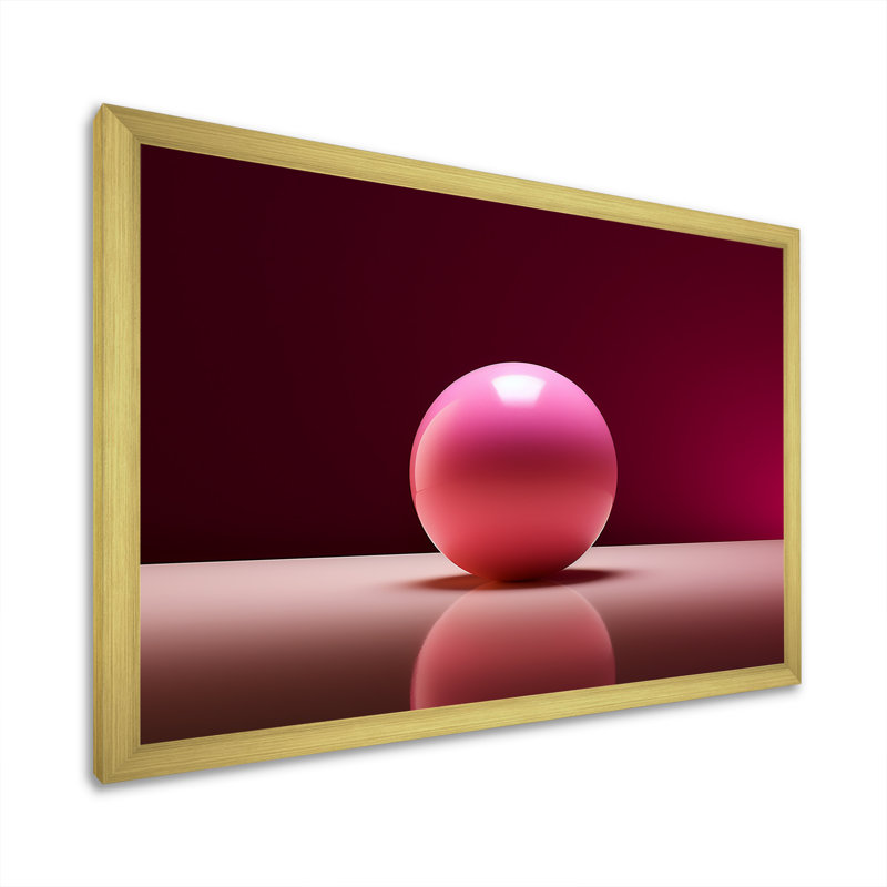 Décoration murale rose rose Roll - Bowling, Cadre doré simple, H 12 po x l 20 po x P 1 po