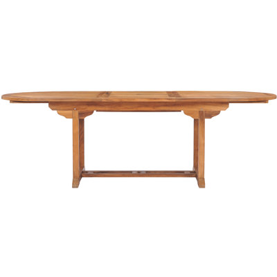 Dacia Oval Teak Extendable Outdoor Dining Table With Umbrella Hole , 70'' in. W 39'' in. D