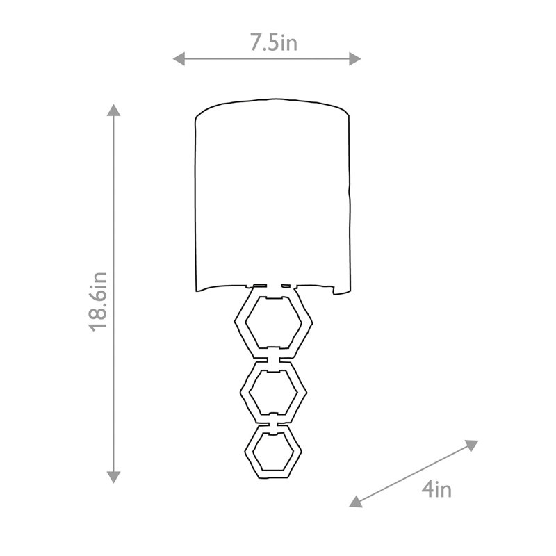 Clark 1 - Light Flush Mounted Sconce, 18.6" H x 7.48" W x 7.48" D