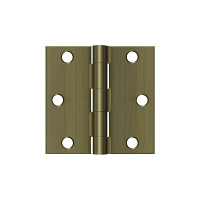 Charnière carrée en laiton antique S33U5-R 3 po x 3 po Deltana