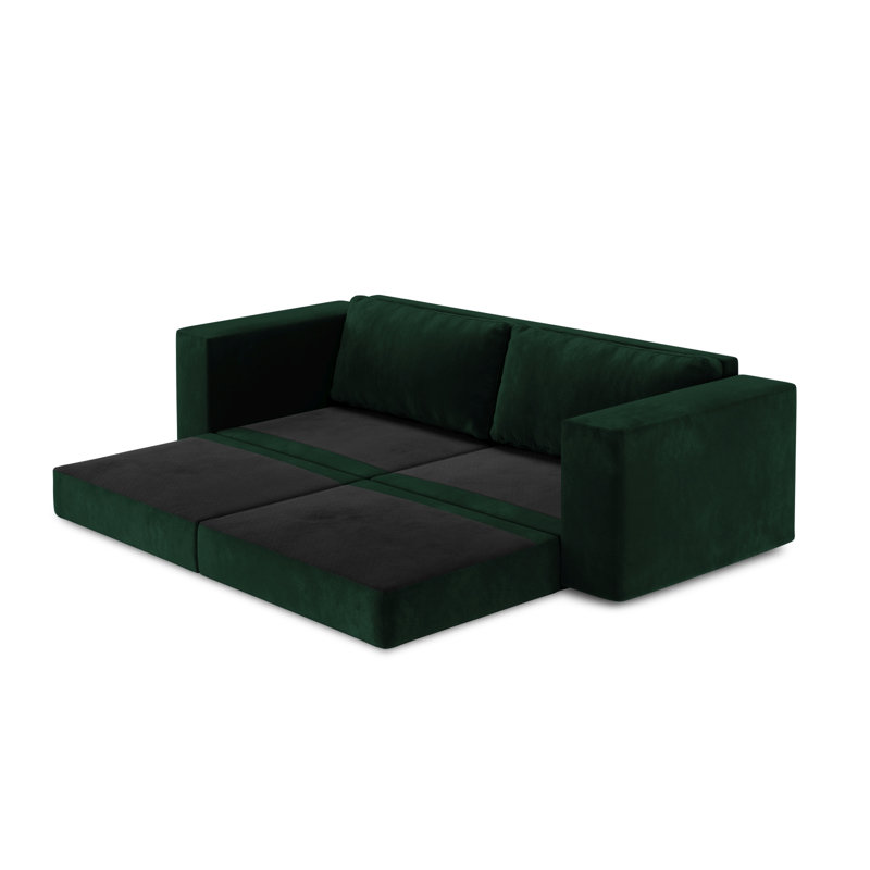 Donatella 4 Seater Velvet Sofa Bed, Green