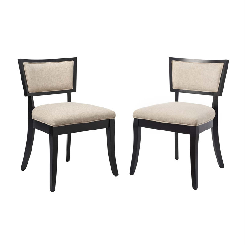 Chaises de salle à manger rembourrées en tissu Pristine, Beige