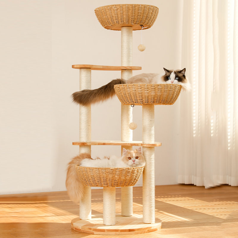 5 Tiers Cat Tree with Condons,Perch,Scratching Posts