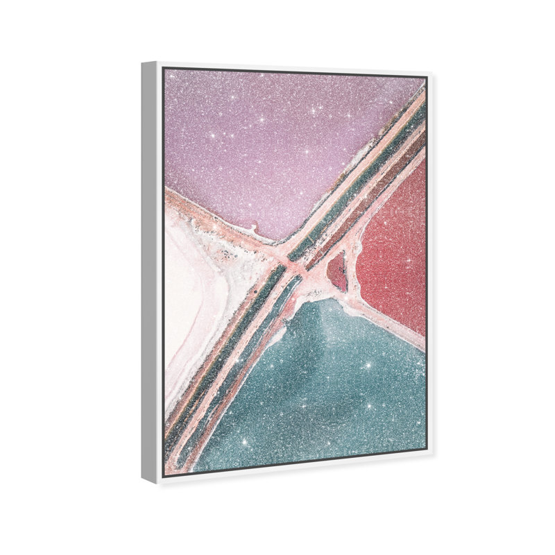 Lilac Meets Teal Print by Oliver Gal, 17"H x 25"W, White Floater Frame