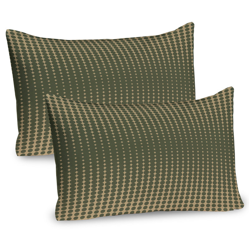 Olive Green and Pale Brown Microfiber Pillow Shams 2 Pack