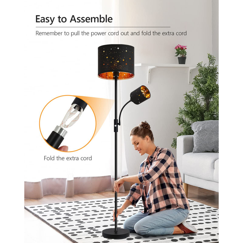 Teejay 70'' Black Tree Floor Lamp