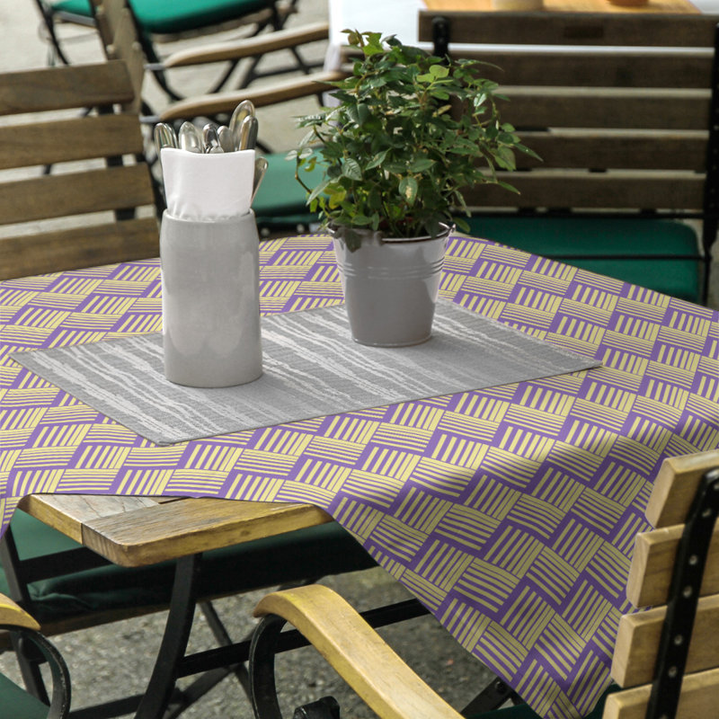 Rayures nattes classiques Nappe, Mauve/jaune