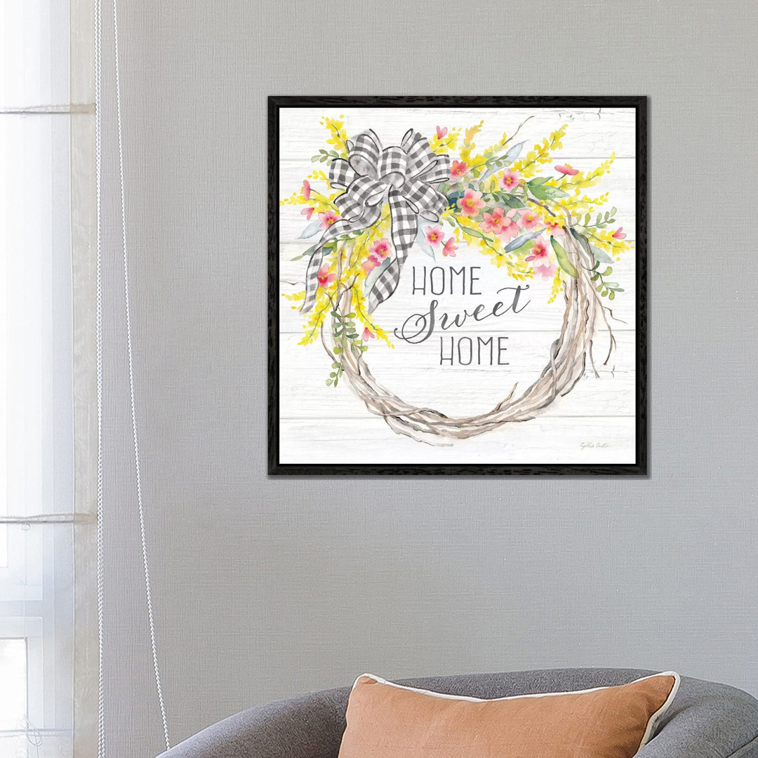 Spring Gingham Wreath Home von Cynthia Coulter - Gallery-Wrapped Canvas Giclée on Canvas