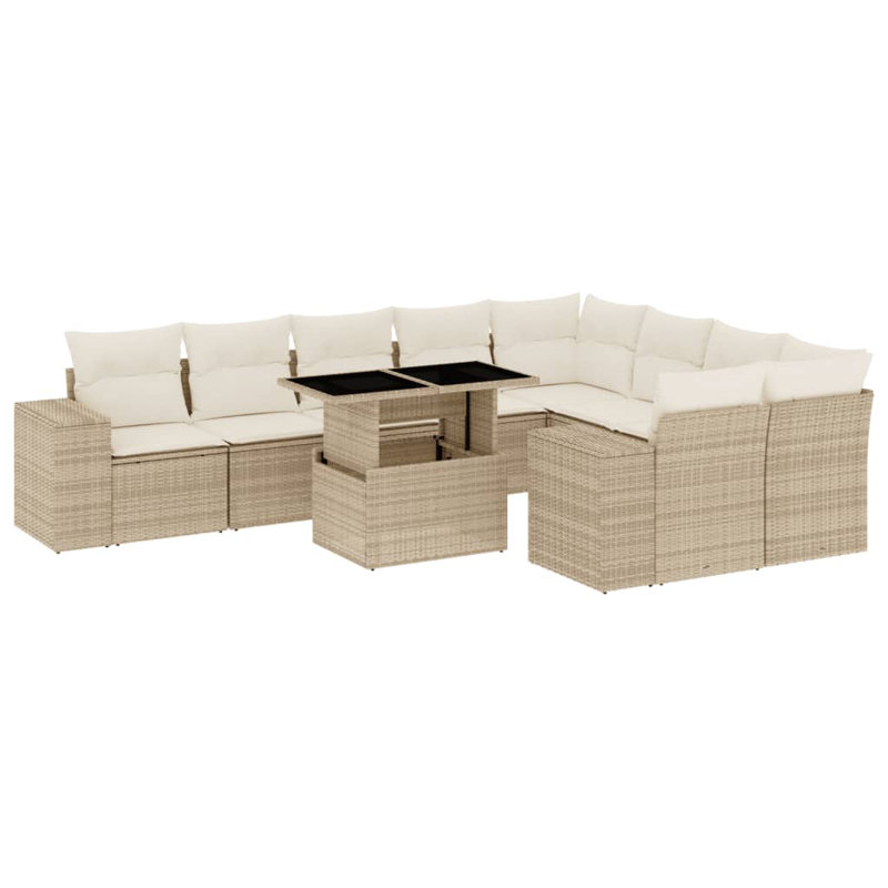 Grand canapé modulaire en rotin PE Vidaxl