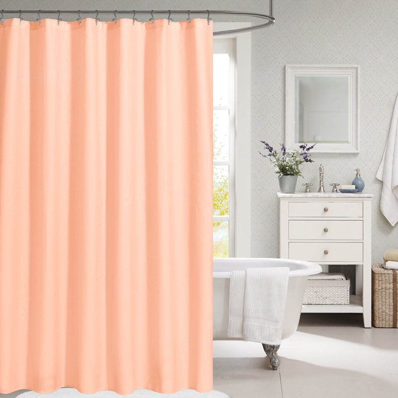 Rideau de douche en tissu hydrofuge, H 72 po x l 72 po, Corail rouge