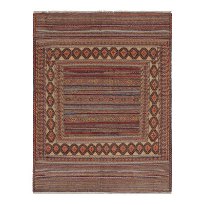 One-of-a-Kind Rectangle 4'7" X 6' Hand Knotted Area Rug