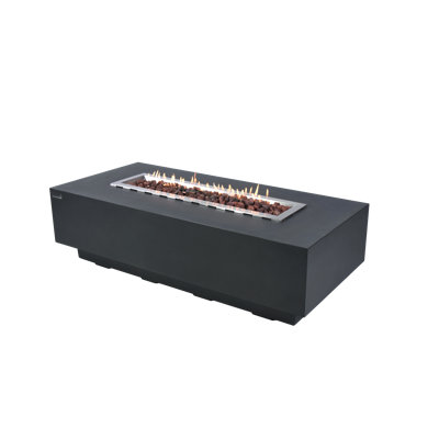 Granville Outdoor Concrete Fire Pit 45,000 BTU Dark Grey - Includes Lava Rocks & PVC Cover