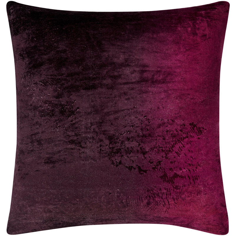 Theodosia 100% Viscose Throw Pillow, Dark Plum, 18" x 18", Polyester/Polyfill