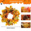 Fall Wreaths For Front Door 20'' Autumn Pumpkin Wreath Large Harvest Maple Wreath Fall Decoration For Home Halloween Thanksgiving Decoration