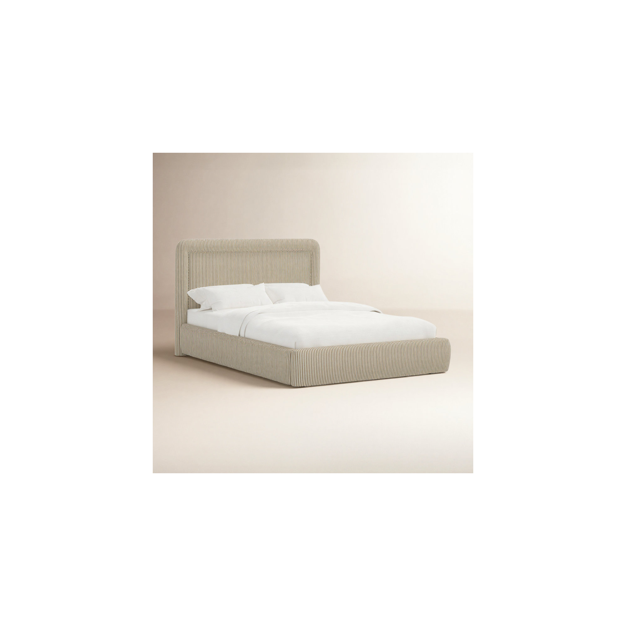 Stoffer Home x Cloth and Co. Marisa Bed, Jane Stripe Burlap, Queen
