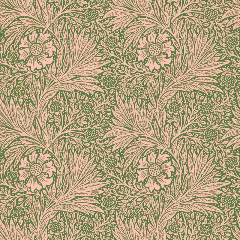 Marigold Wallpaper, Pink/Olive