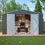 Remise de rangement en métal l 11 pi. X P 13 pi. Avec structure de plancher et porte verrouillable (143 pi. Ca.)