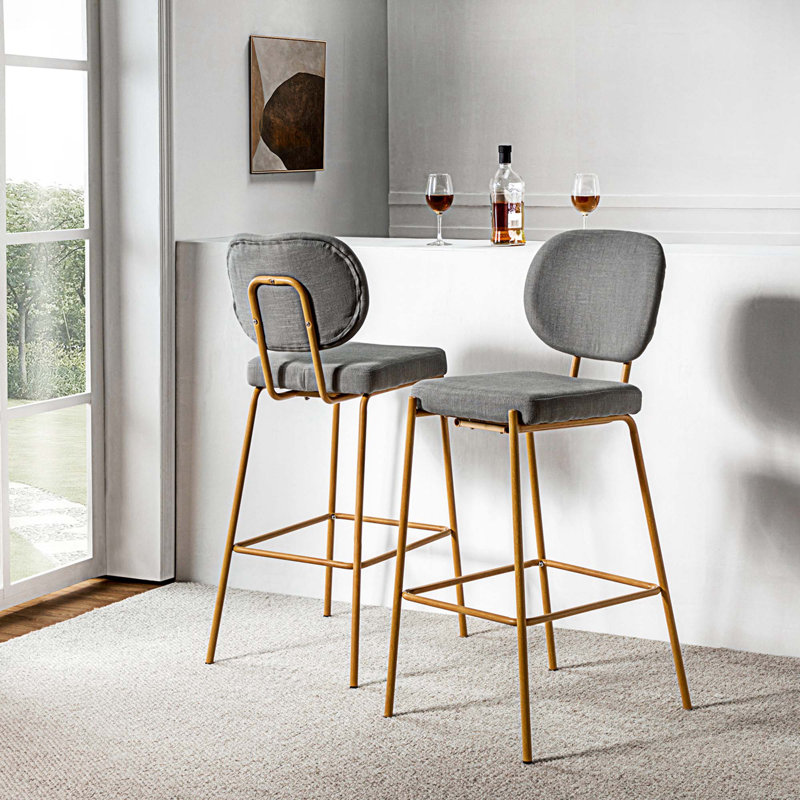 Tabouret de comptoir court 30 po Kittye, Gris anthracite
