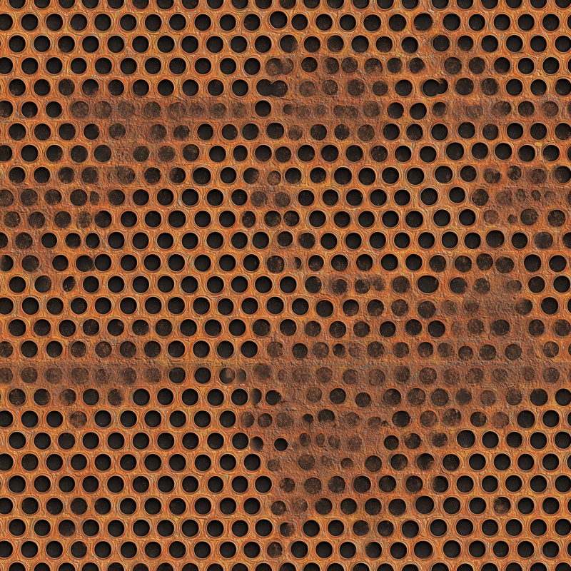 Perforated Panel Wallpaper Dark Rusty Metal Removable Wall Decor, Peel and Stick