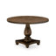 L'ensemble de table de salle à manger 5 pièces comprend une table ronde avec piédestal et 4 chaises rembourrées en tissu brun, jacobin vieilli-1639959295