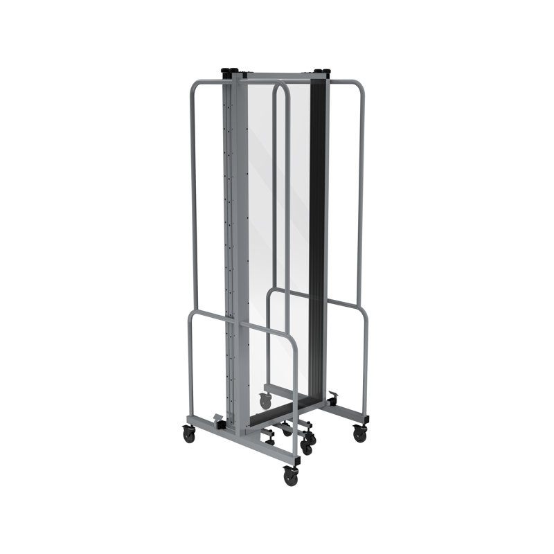 Paravent mobile de qualité supérieure en acrylique transparent Otis, cadre gris, H 72 po x l 118 po x P 0,2 po