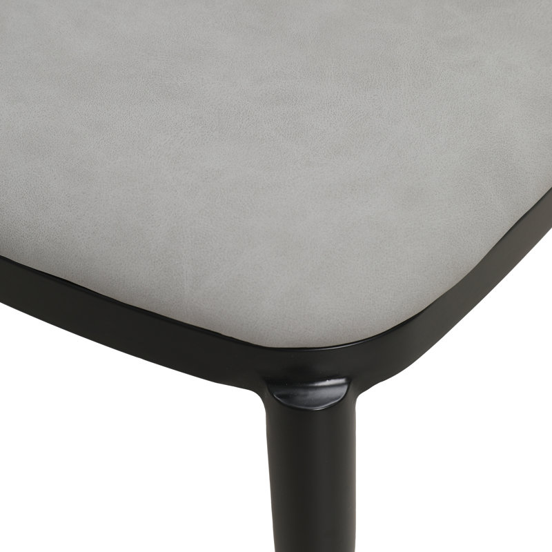 Larenzo 18.7'' H Upholstered Metal Side Chair, Black/Light Gray