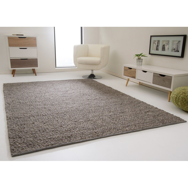 Ronnie Solid Colour Hand Woven Flatweave Area Rug, Rectangle 70 x 140cm