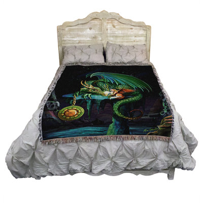 Couverture en coton Pure Country Weavers Emerald Time par Rosehan