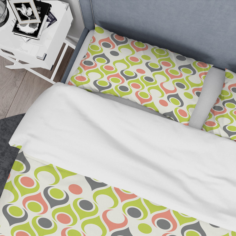 Retro Art Deco - Mid century bedding set - Modern Mid-century Bed cover set, Full/Queen Duvet Cover + 2 Shams
