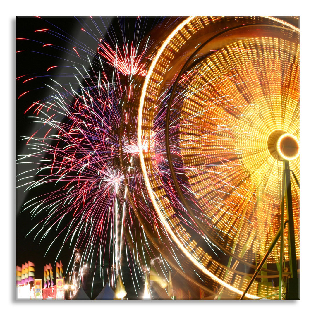 Ungerahmtes Foto auf Glas "Messe mit Feuerwerk"