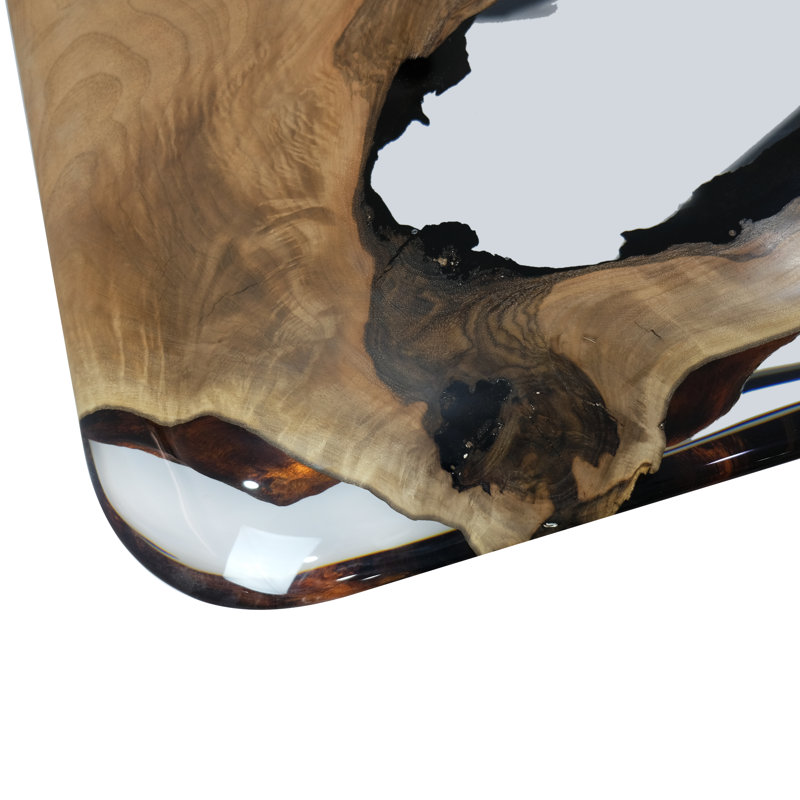 Parthenope Walnut Wood Dining Table, 48" W x 108.3" L 
