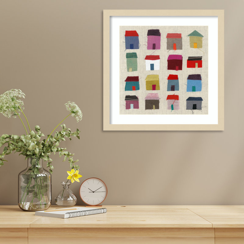 Montier Houses Framed on Paper by Jenny Frean Print, Brown, 17" H x 17" W x 1" D