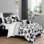 Ensemble d'édredon 7 pièces avec broderie et imprimé, microfibre ultra douce, 100% polyester, collection de literie toutes saisons