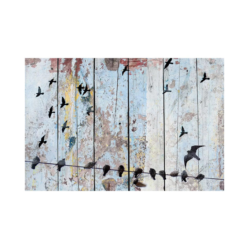 Birds On Wood III by Irena Orlov - Wrapped Canvas Gallery-Wrapped Canvas Giclée, 20.32 cm H x 30.48 cm W