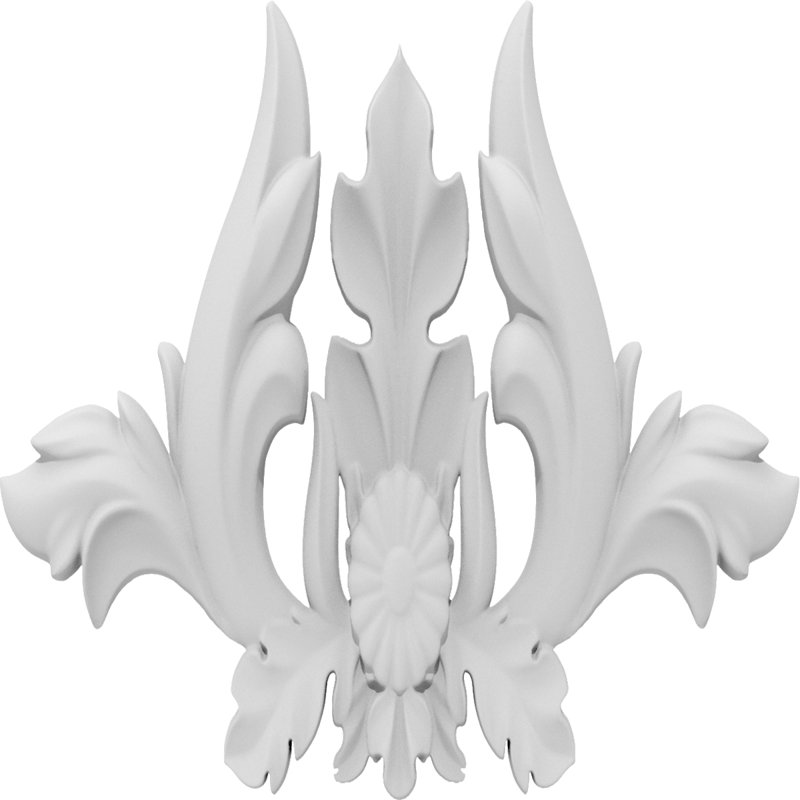 Wayne H W D Composite Rosette Applique, 1" H x 1" W x .25" D