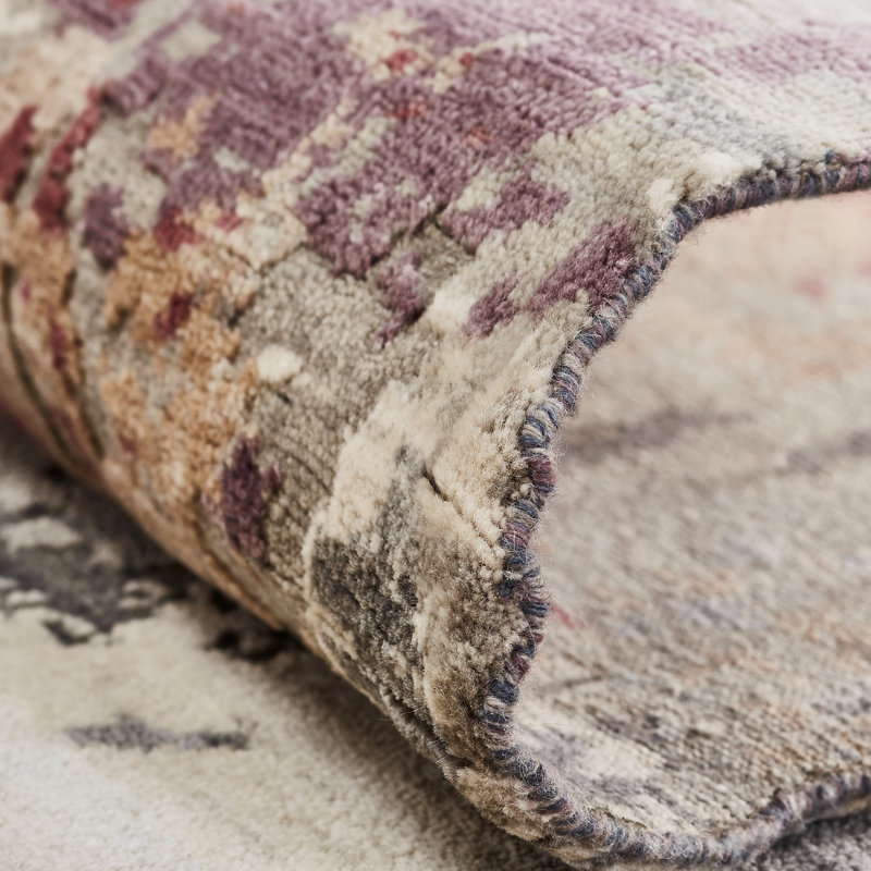 Hand Knotted Wool Abstract Area Rug, Runner 2'6" x 10'