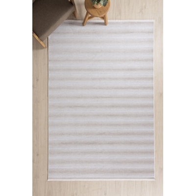 Ramere Geometric and Striped Cotton Indoor / Outdoor Area Rug