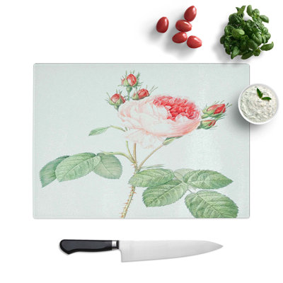 Tempered Glass a Cabbage Rose Chopping Board