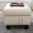 White Storage Footstool, Breathing Leather, Copper Plated Nails, Decorative Solid Wood Frame-1922234577