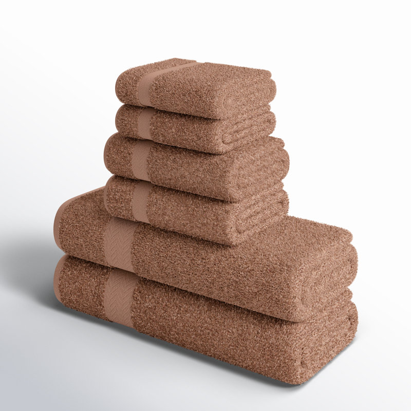Ensemble de serviettes 6 pièces Franklin, Café au lait, 6 Pieces Towel Set