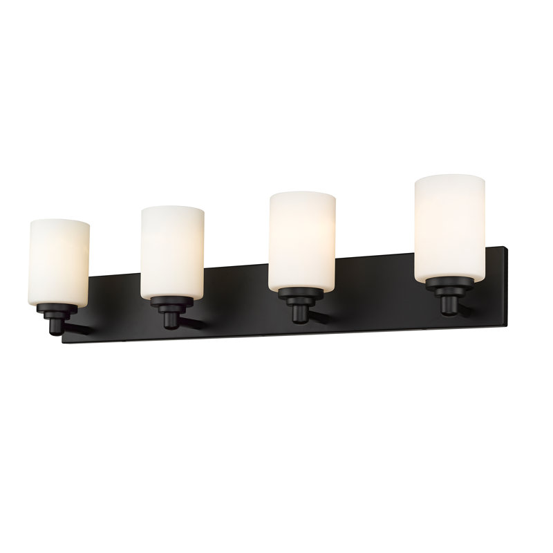 Éclairage de salle de bain à intensité variable 4 lumières Bedminster, Noir mat