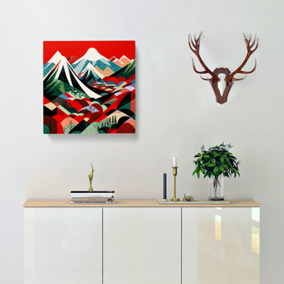 Japanese Mountains Constructivism No.5 - Wrapped Canvas