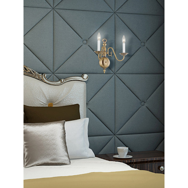 Benedetto Steel Candle Wall Light, Antique Brass
