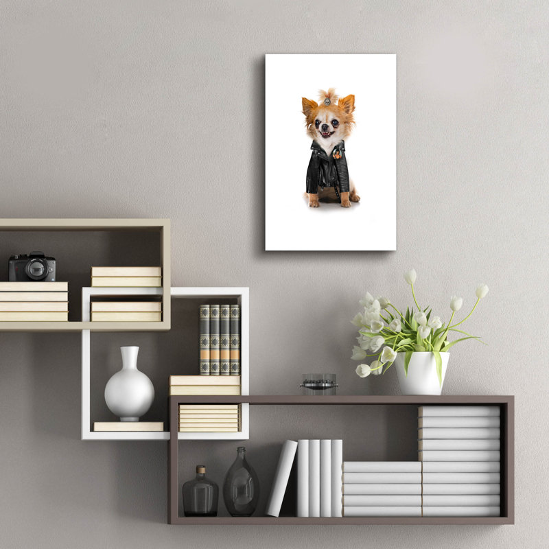  «Dog Bully» par John Hovenstine, art mural en verre acrylique, 16 po x 24 po, H 24 po x l 16 po