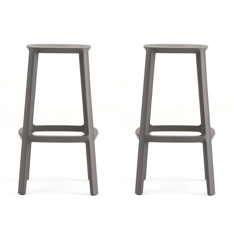 Tabouret de bar et de comptoir Cadrea, Tabouret de comptoir (siège d'une hauteur de 25,5, Brun foncé