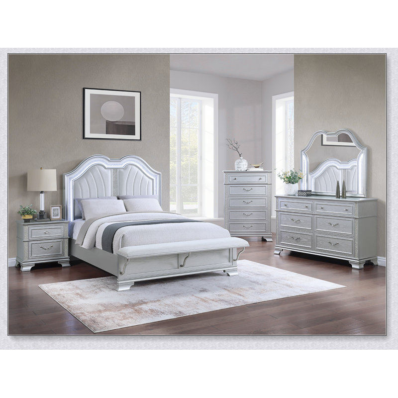 Lit de pied de lit encastré contemporain USB Elegant Bed