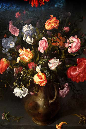 Nature morte d’un vase avec fleurs-imprimé, H 42 po x l 28 po x P 1,5 po